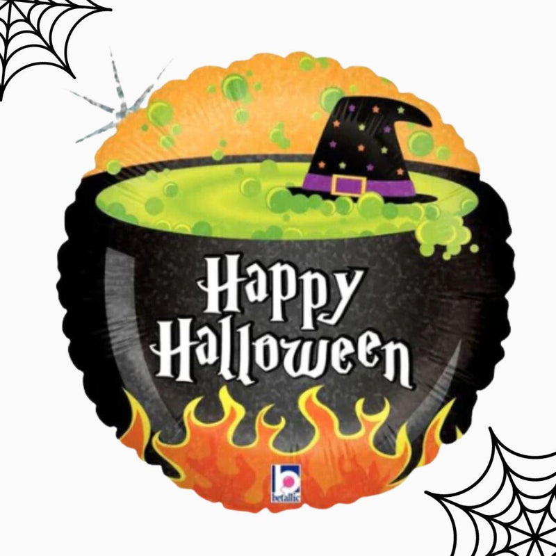 Palloncino Mylar 18'' Calderone Happy Halloween