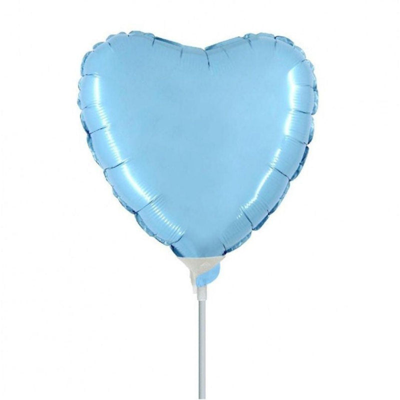 Mini Shape Mylar Cuore 9'' Azzurro Liscio - The Colours of Balloons