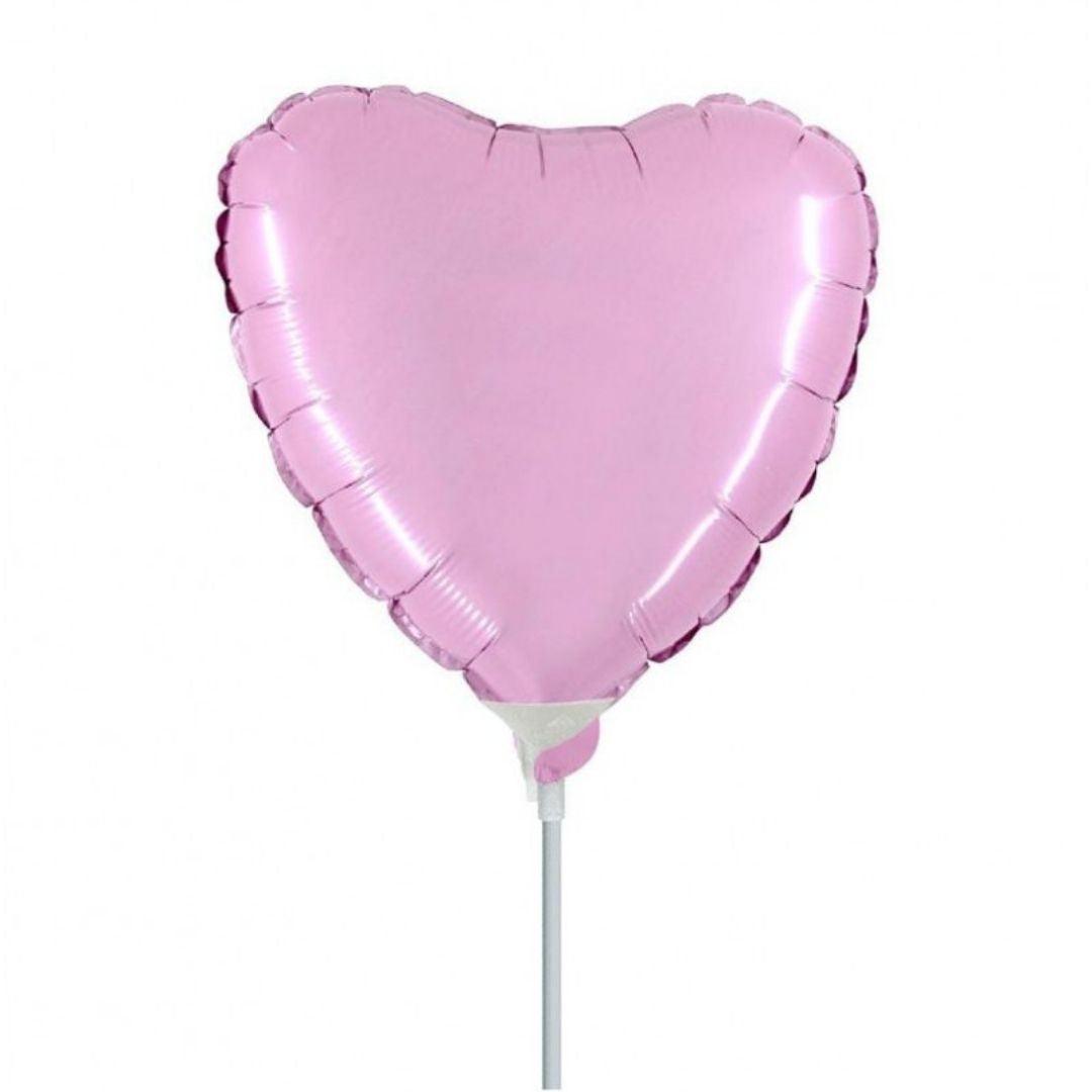 Mini Shape Mylar Cuore 9'' Rosa Liscio