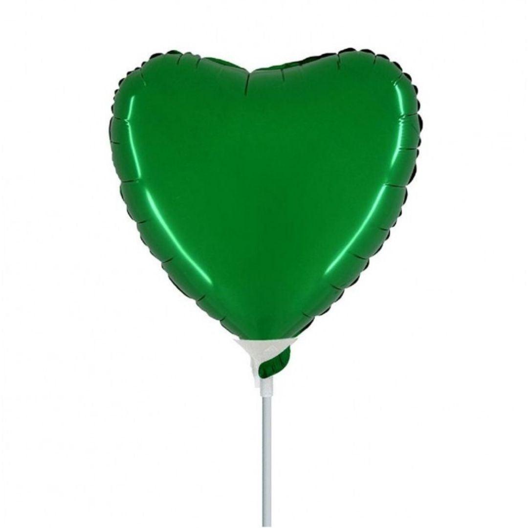 Mini Shape Mylar Heart 9 '' Smooth Green – The Colours of Balloons