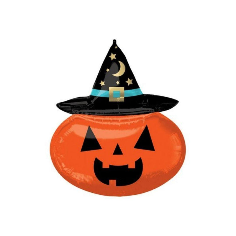 Pallone Foil SuperShape Witchy Pumpkin Occhiello per Appendere - The Colours of Balloons