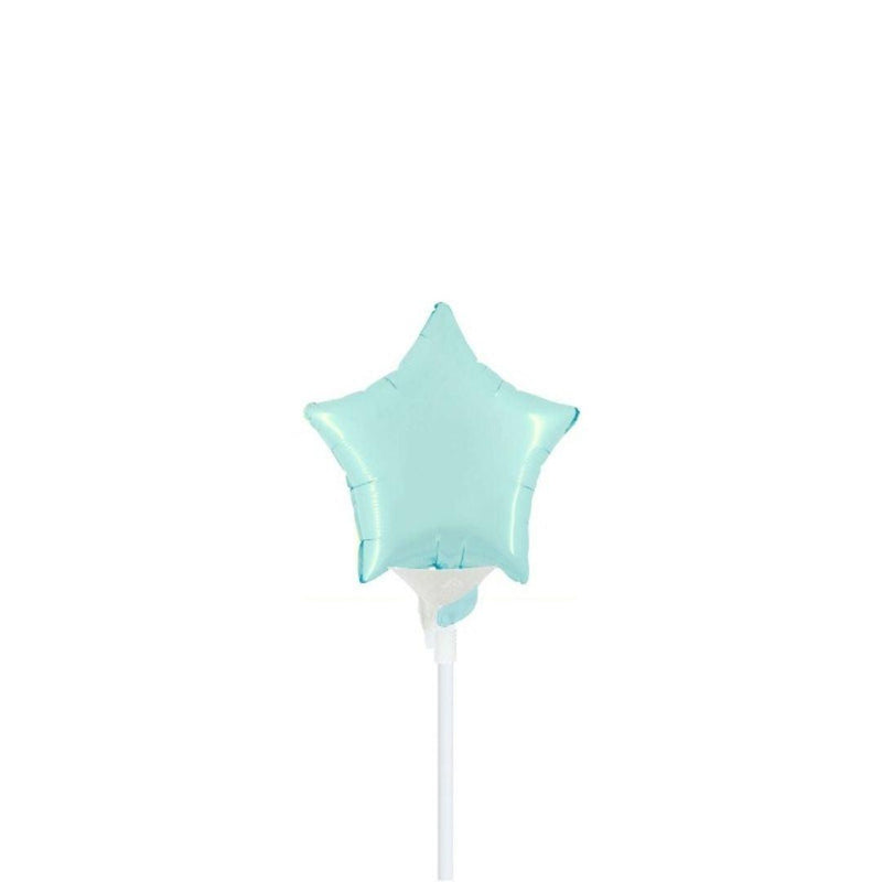 Mini Shape Mylar Stella 4'' Celeste Liscio - The Colours of Balloons