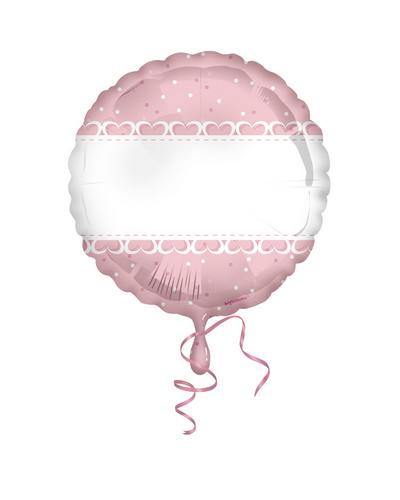 Palloncino Foil 18'' Personalizzabile Rosa e Bianco - The Colours of Balloons