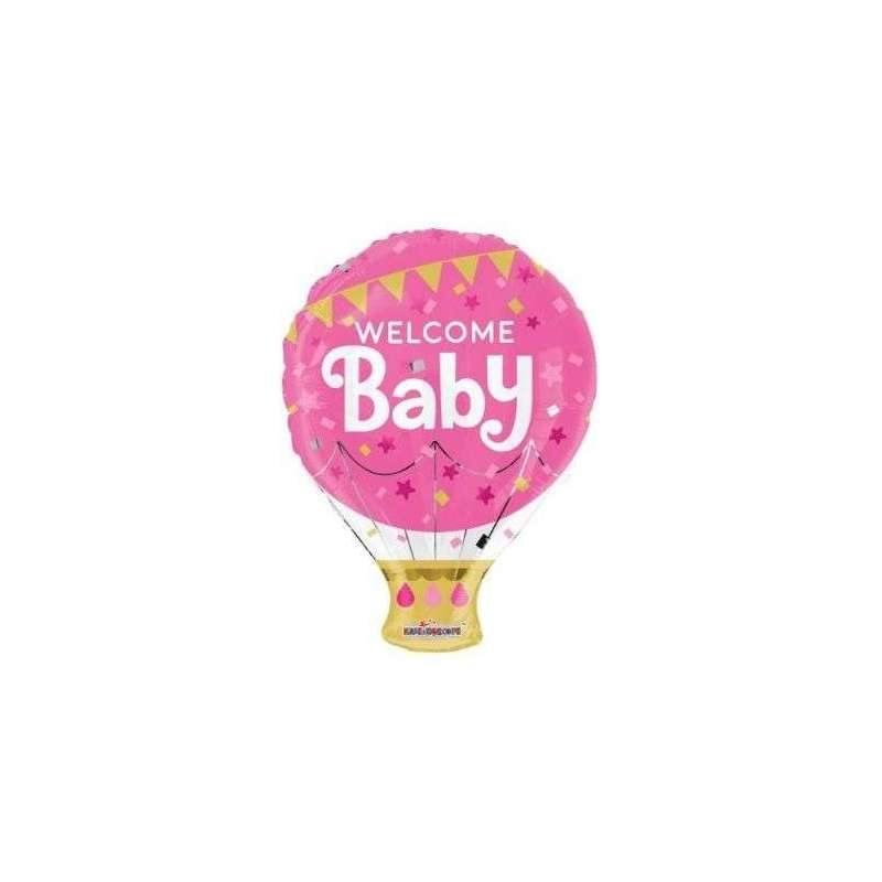 Palloncino Foil 18'' Welcome Baby Rosa - The Colours of Balloons